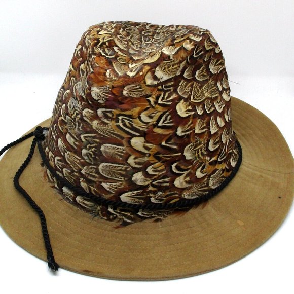 George Zamau'l Vintage Feather Fedora Hat Size Medium